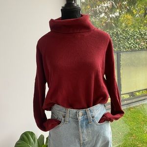 TNA thermal cowl neck waffle shirt